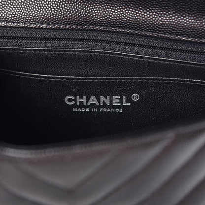 Chanel Caviar Chevron Quilted Mini Rectangular Flap Black 6 of 8