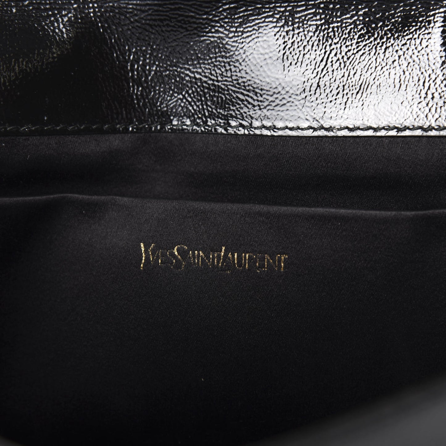 Textured Patent Monogram Large Belle De Jour Clutch Black