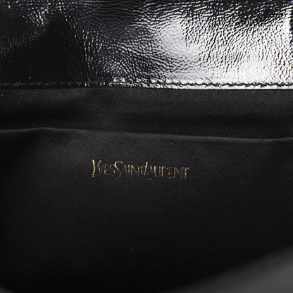 Saint Laurent Textured Patent Monogram Large Belle De Jour Clutch Black 9 of 12