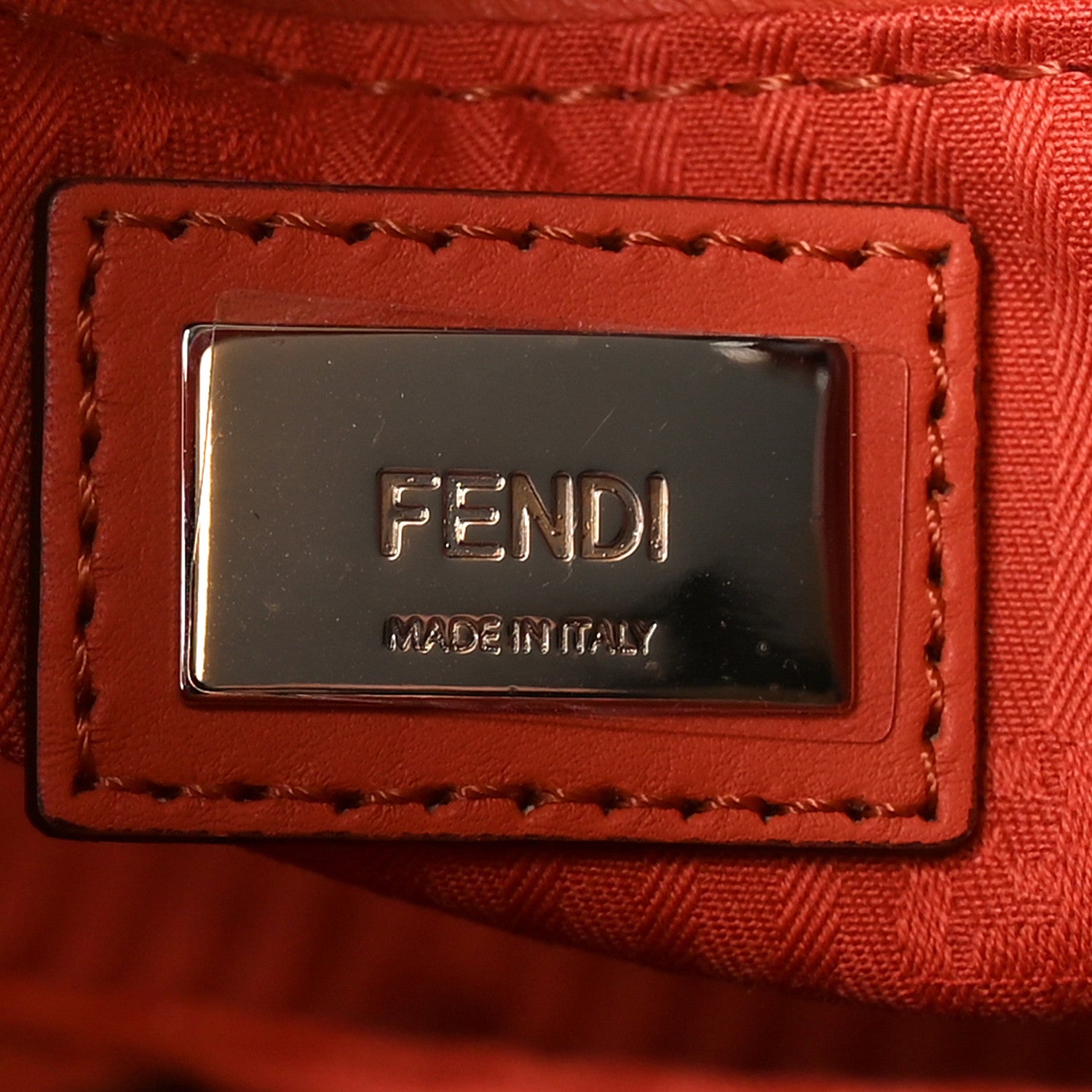 Fendi Vitello Elite Flamingo Petite 2Jours Tote Rosso Pimento 6 of 9
