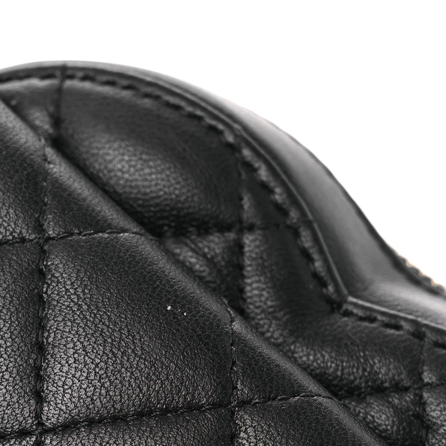 Chanel Lambskin Quilted CC In Love Heart Waist Belt Bag With Chain Black 11 of 11
