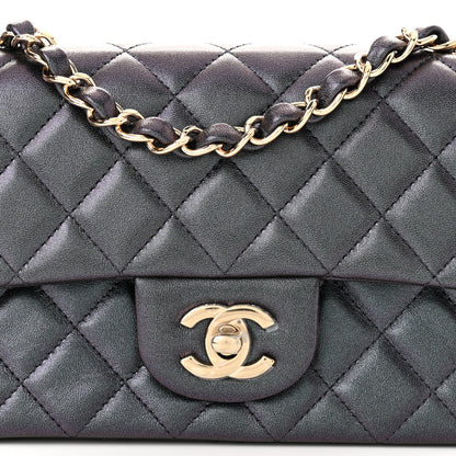 Chanel Iridescent Lambskin Quilted Mini Rectangular Flap Black 8 of 11