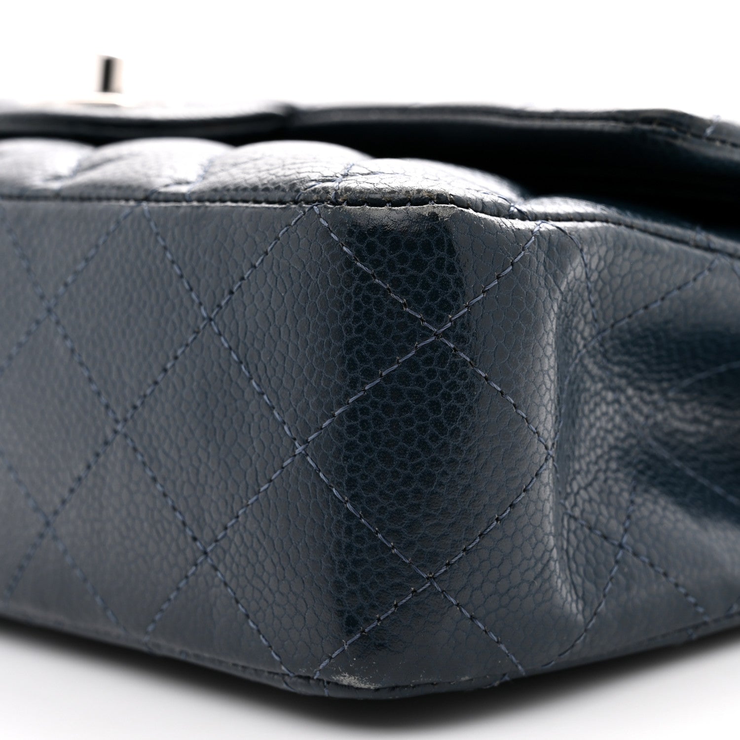 Chanel Caviar Quilted Medium Double Flap Navy 10 of 14