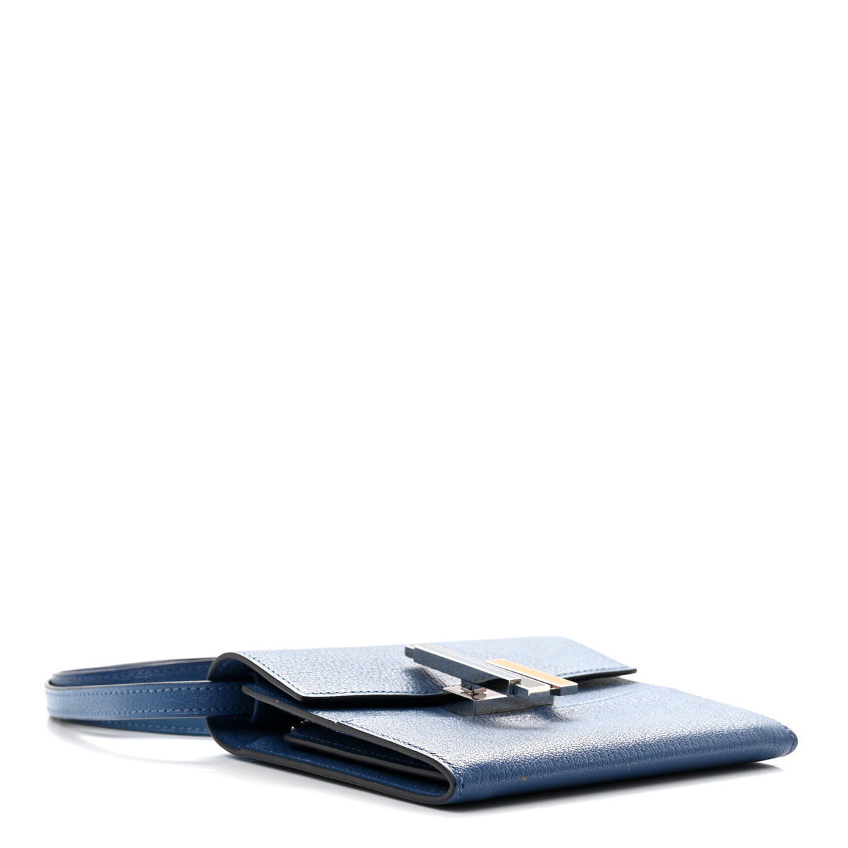 Chevre Mysore Enamel Mini Cinhetic Wallet  Bleu Brighton