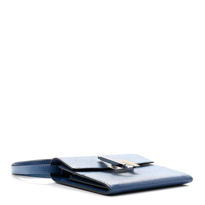 Hermes Chevre Mysore Enamel Mini Cinhetic Wallet  Bleu Brighton 5 of 12
