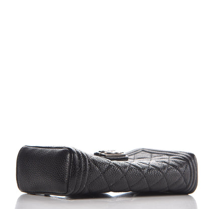 Chanel Caviar Quilted Mini Boy Phone Holder Clutch Black 4 of 8