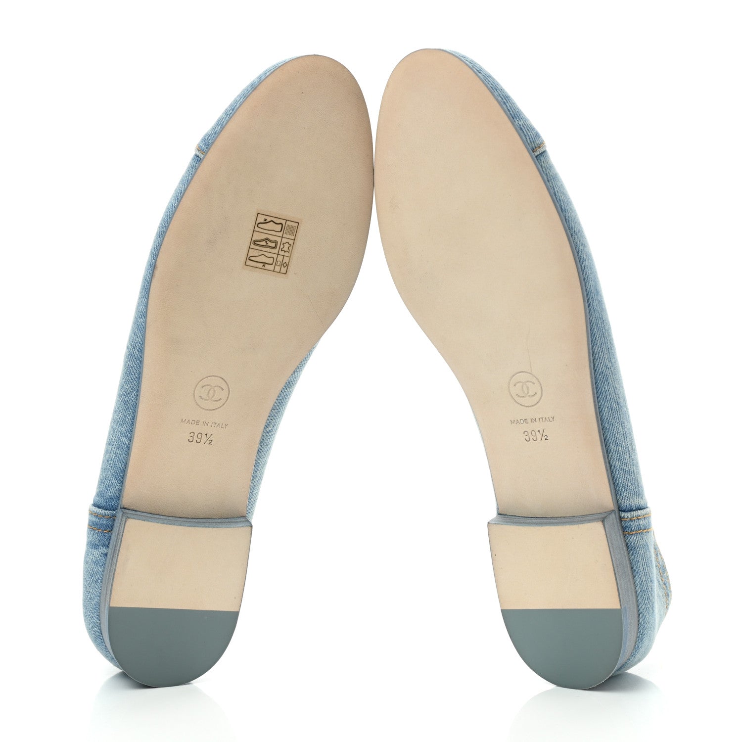 Chanel Denim CC Cap Toe Ballerina Flats 39.5 Light Blue 5 of 8