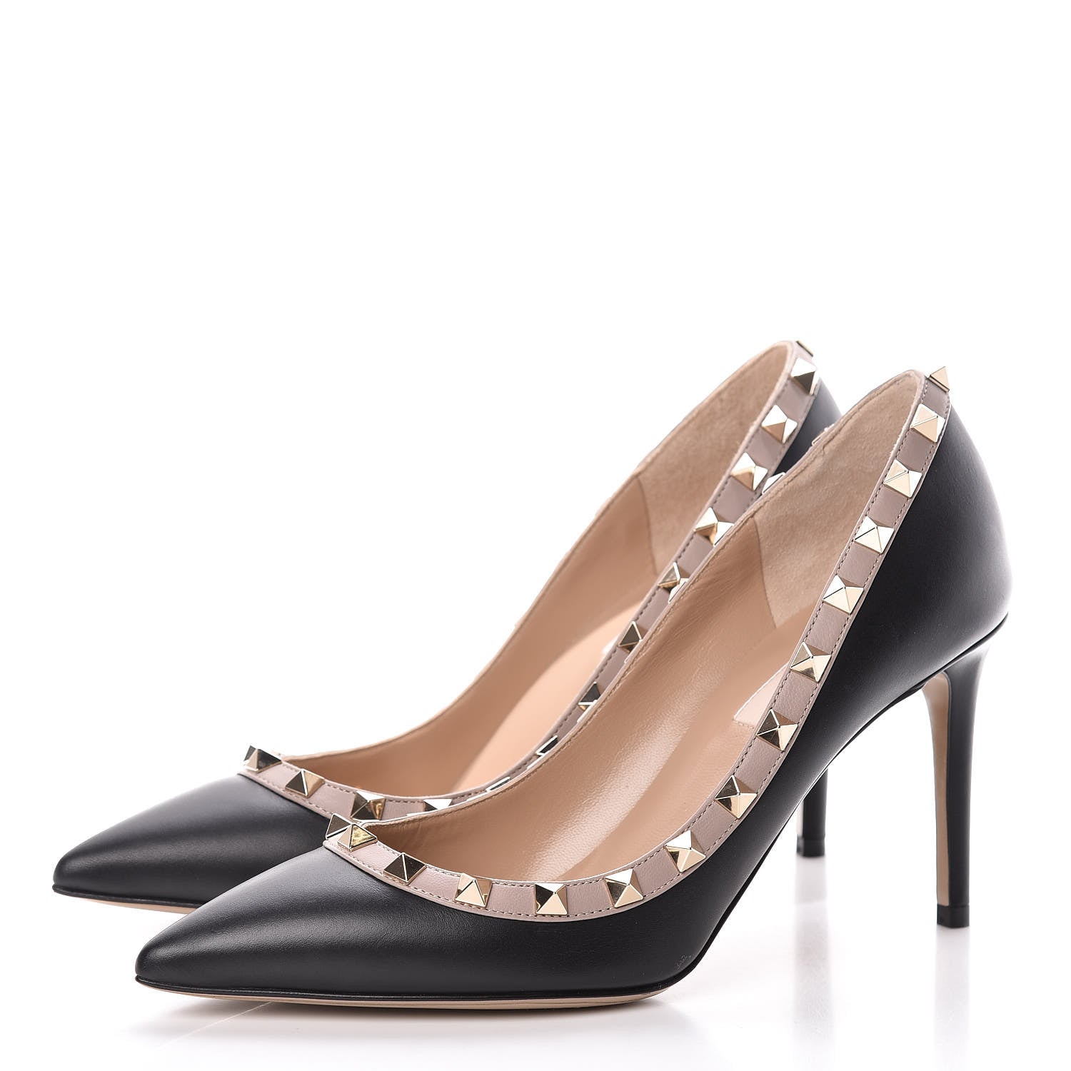 Valentino Garavani Calfskin Rockstud 85mm Pumps 37 Black Poudre 3 of 13