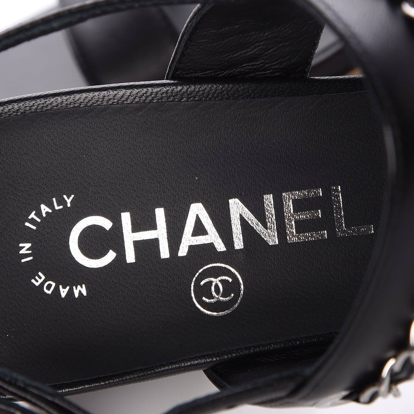 Lambskin Chain Sandals 36.5 Black