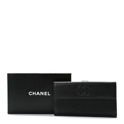 Chanel Caviar Timeless CC French Long Wallet Black 6 of 8