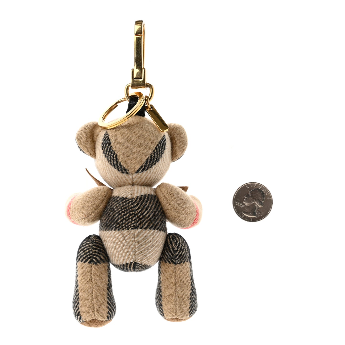 Cashmere Vintage Check Thomas Bear Bag Charm Camel