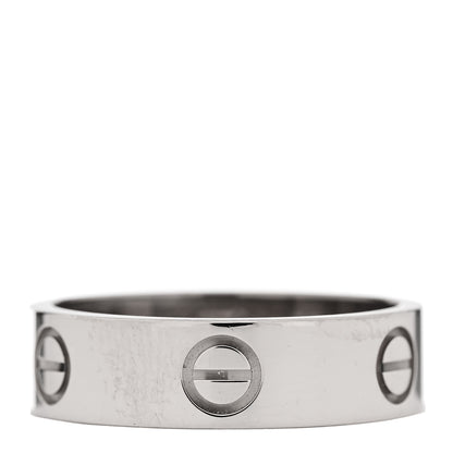 Cartier 18K White Gold 5.5mm LOVE Ring 56 7.75 1 of 5