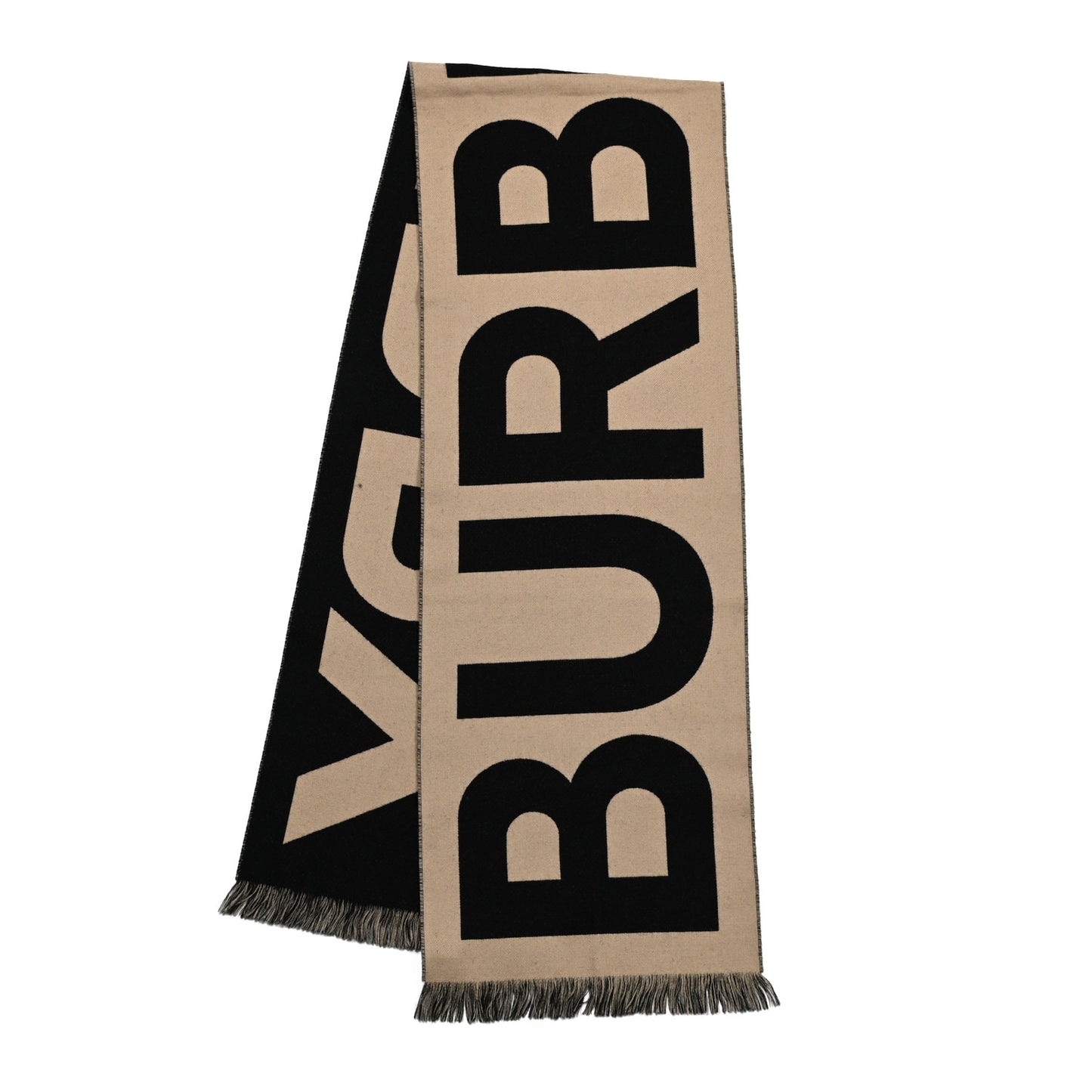 Wool Jacquard Logo Scarf Archive Beige