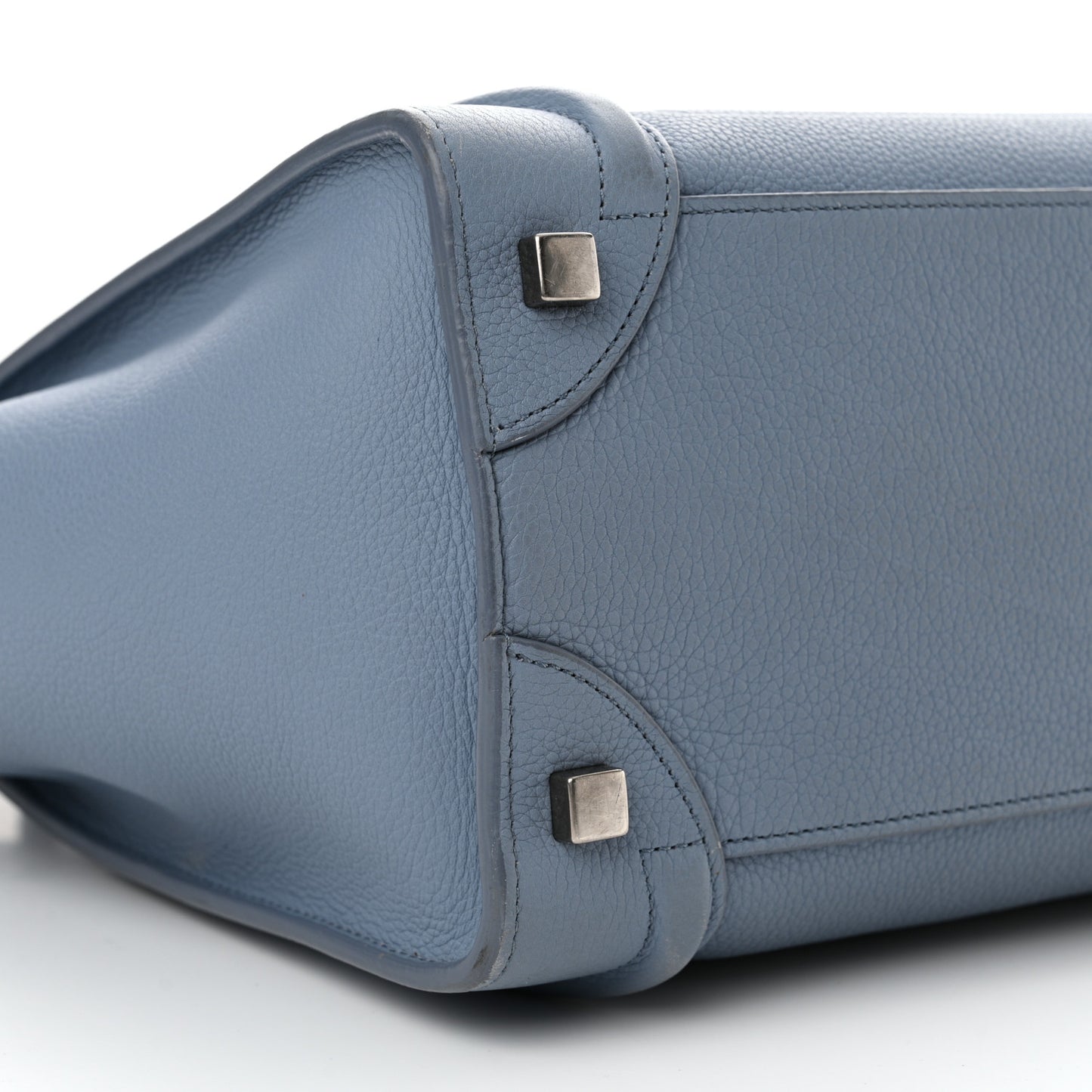 Drummed Calfskin Micro Luggage Medium Blue