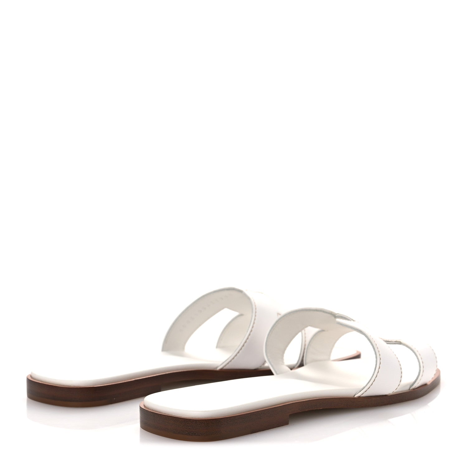 Hermes Box Calfskin Oran Sandals 38 White 1784484 – FASHIONPHILE