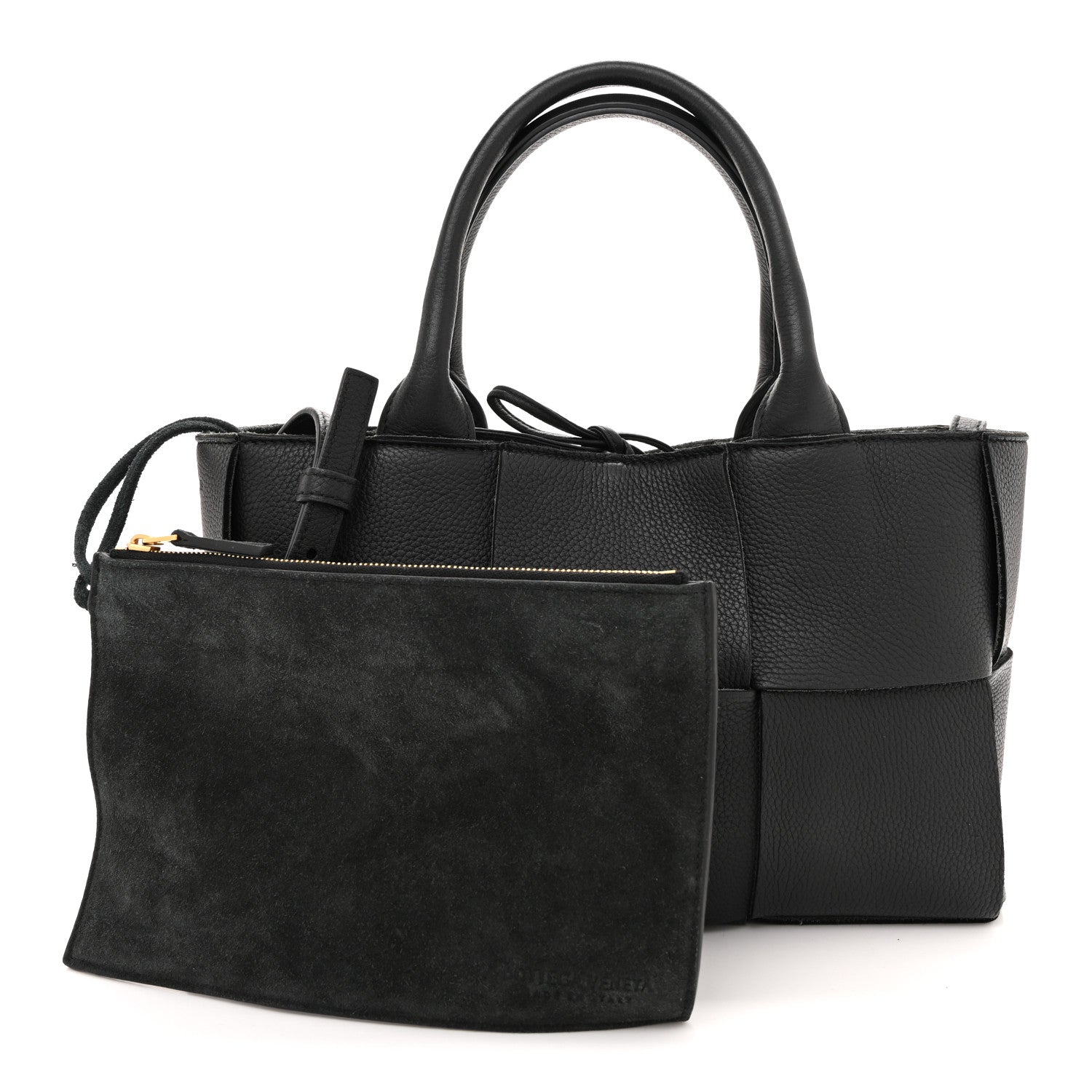 Bottega Veneta Grained Calfskin Maxi Intrecciato Mini Arco Tote Black 3 of 10