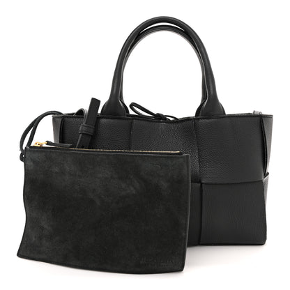 Bottega Veneta Grained Calfskin Maxi Intrecciato Mini Arco Tote Black 3 of 10