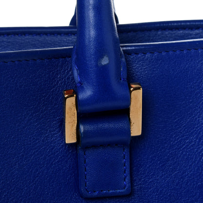 Saint Laurent Smooth Calfskin Small Monogram Cabas Blue Majorelle 26 of 30