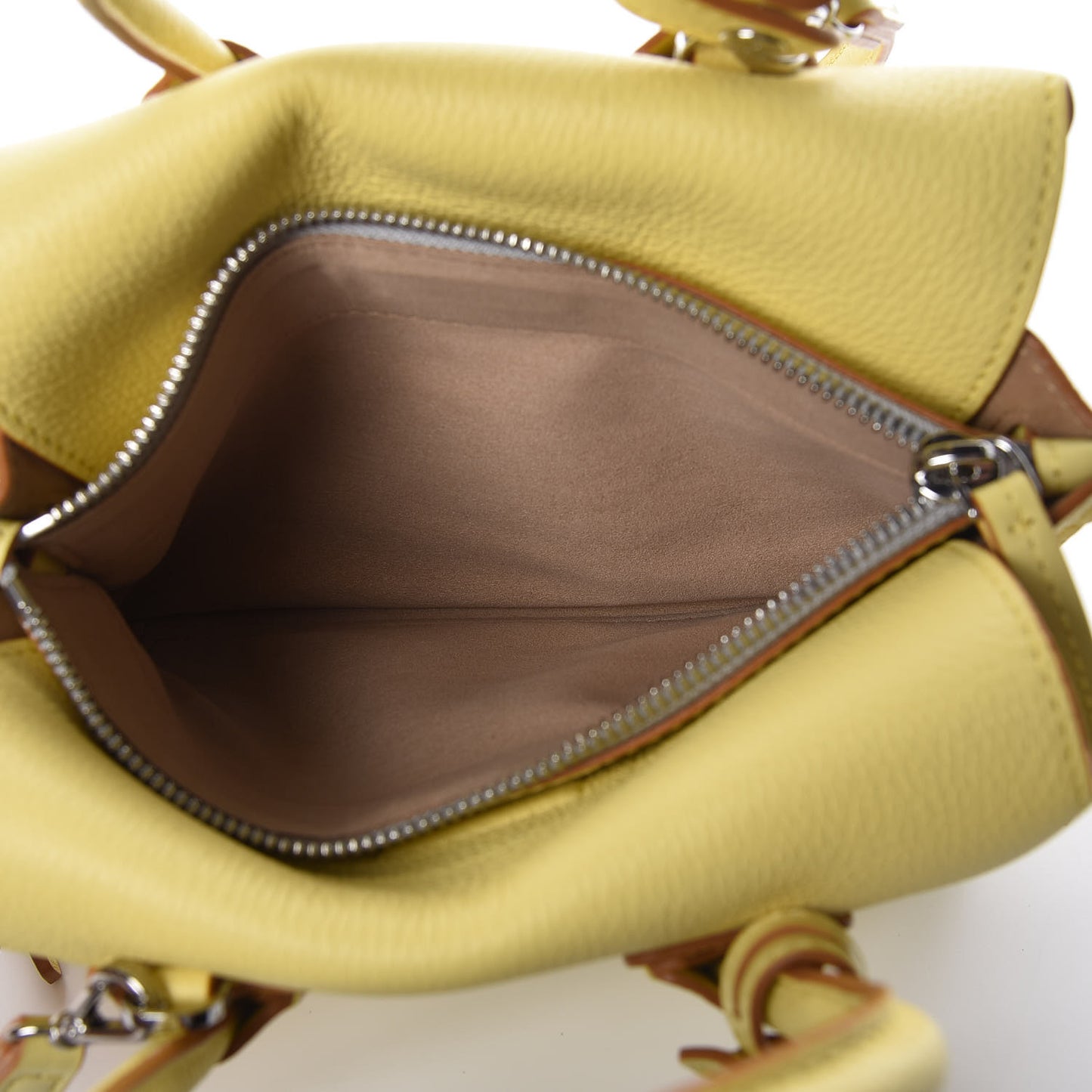 Grained Calfskin Mini Milla Tote Custard Yellow
