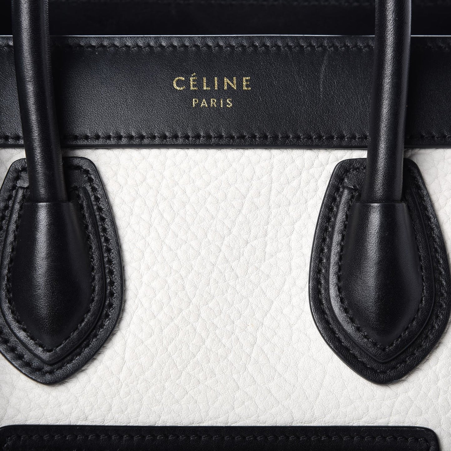 Bullhide Calfskin Nubuck Bi-Color Nano Luggage Black White