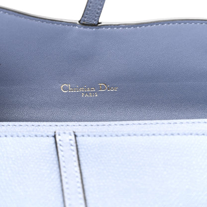 Christian Dior Grained Calfskin Saddle Chain Wallet Pouch Denim Blue 7 of 11