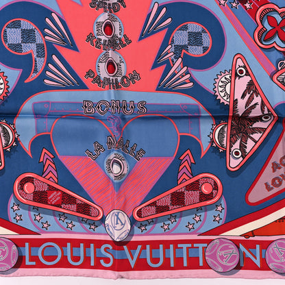Louis Vuitton Silk Damier Carre Pinball Square Scarf Magenta 2 of 3