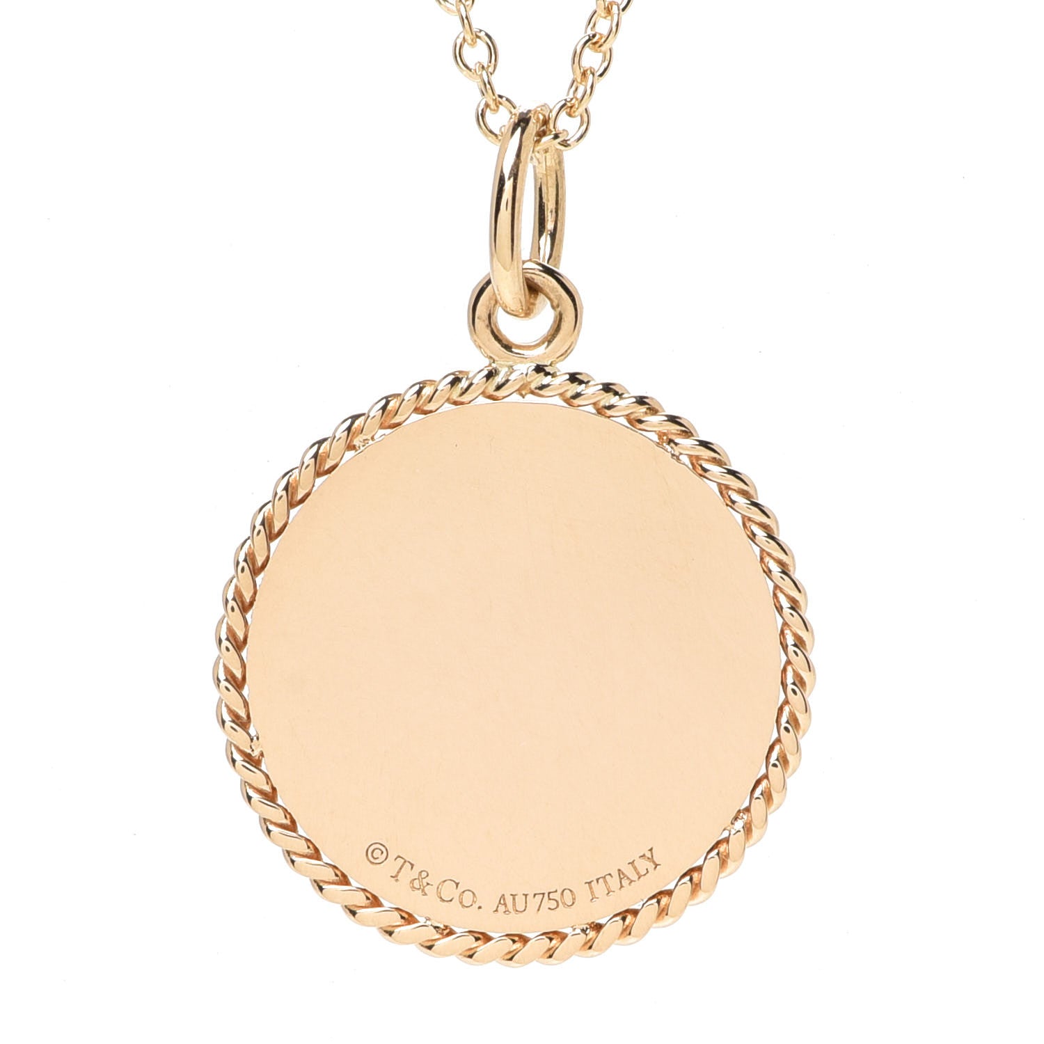 Tiffany 18K Yellow Gold Zodiac Aquarius Pendant Necklace 6 of 7
