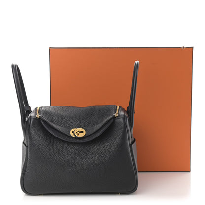 Hermes Taurillon Clemence Lindy 26 Black 13 of 13