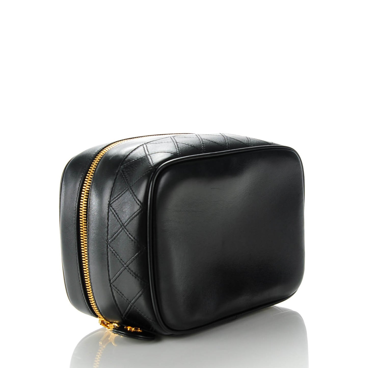 Lambskin Vanity Cosmetic Case Black