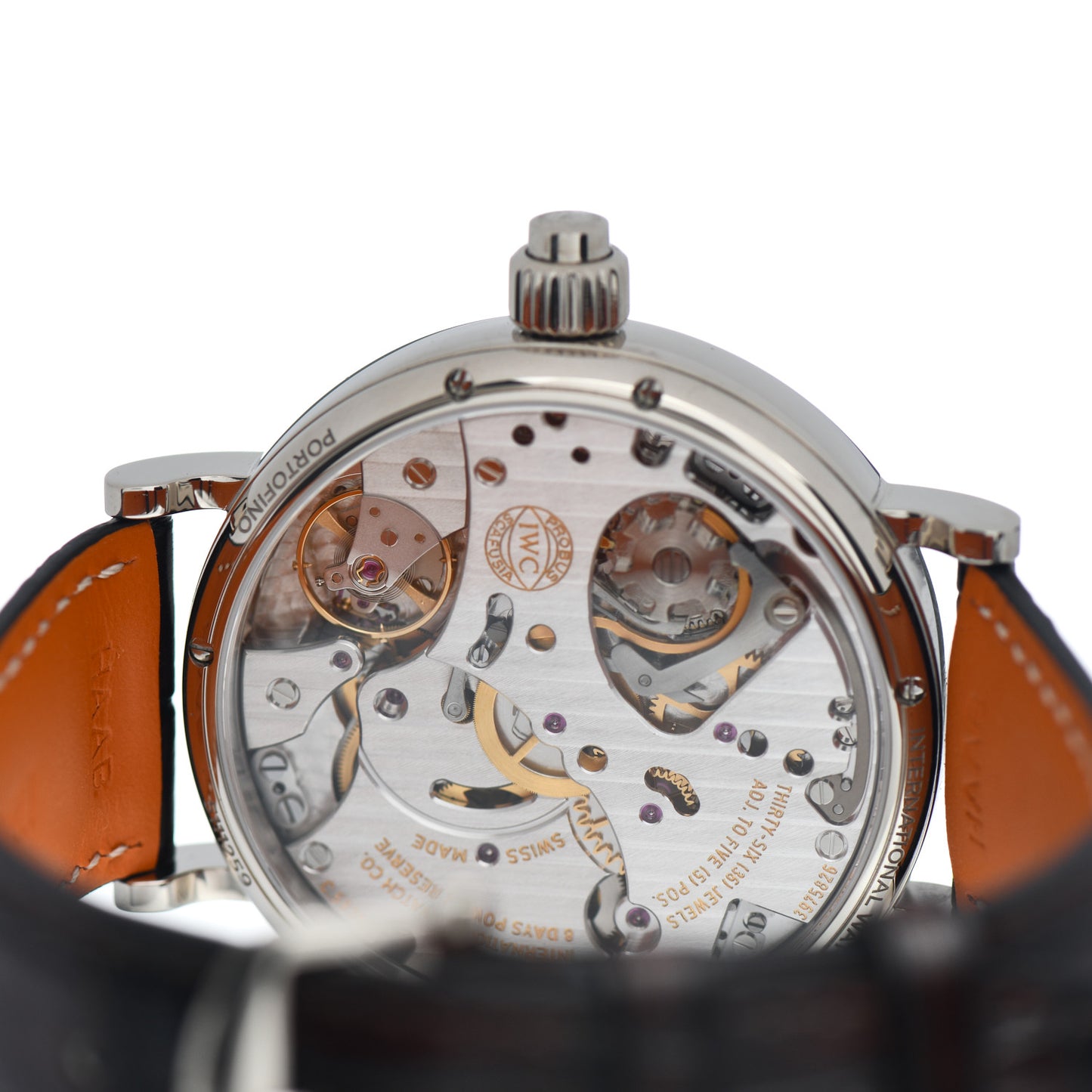 18K White Gold Alligator 45mm Portofino 8 Days Chronograph Manual Winding Watch Slate IW515103