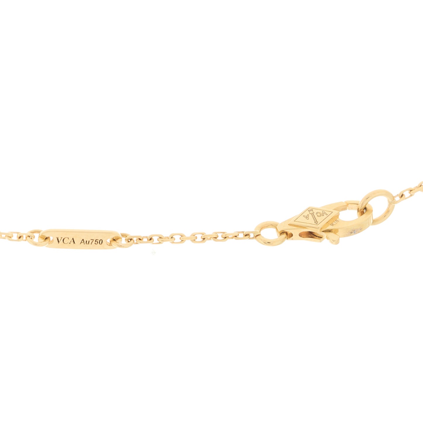 18K Yellow Gold Mother of Pearl Sweet Alhambra Pendant Necklace