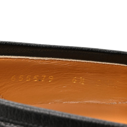 Gucci Goatskin Web Mens Horsebit Loafers 6.5 Black 9 of 10