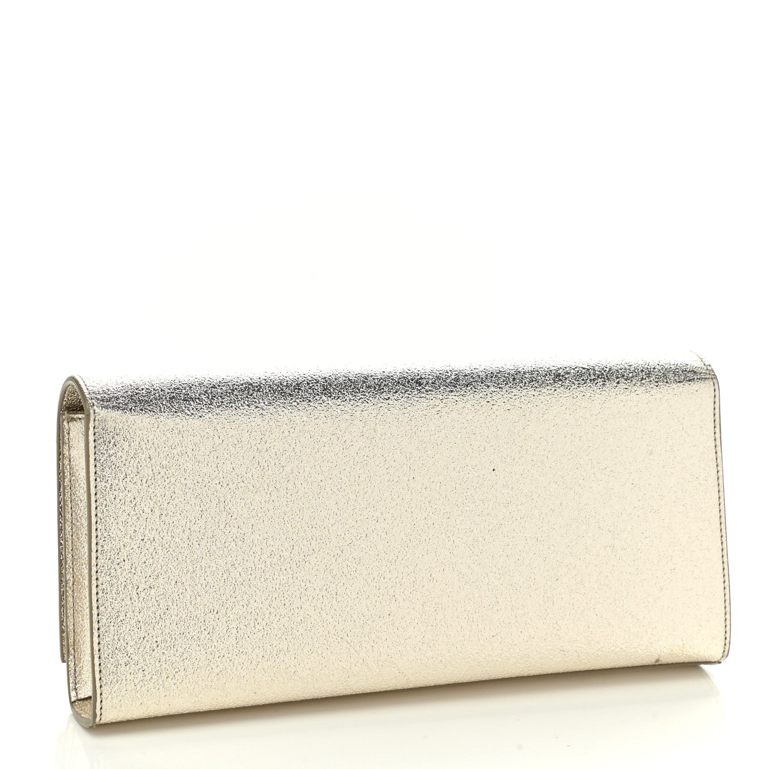 Saint Laurent Metallic Textured Calfskin Classic Monogram Cassandre Clutch Pale Gold 3 of 6