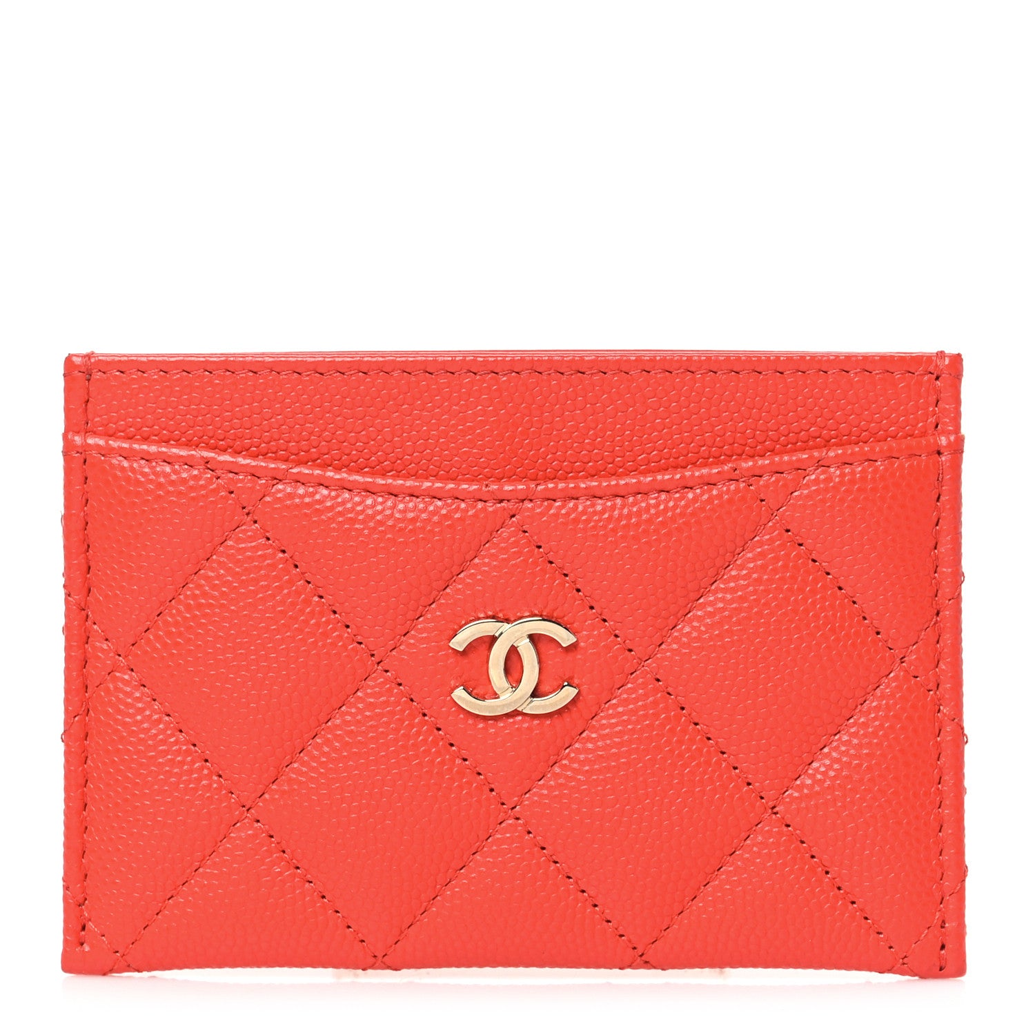 Chanel Caviar Quilted Card Holder Red 1 of 10