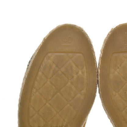 Chanel Suede Pearl CC Espadrilles 40 Beige Black 7 of 10