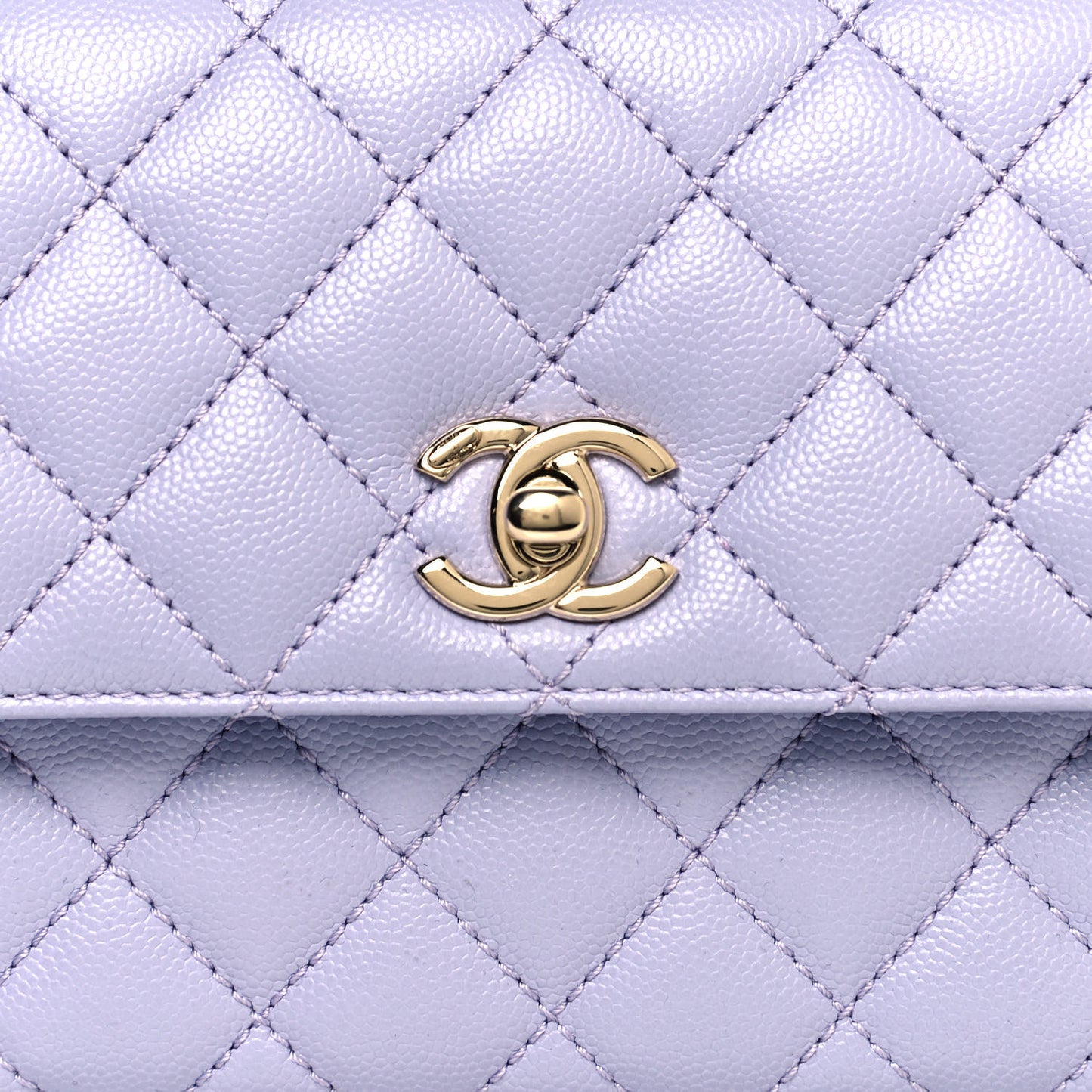 Caviar Quilted Mini Coco Handle Flap Light Purple