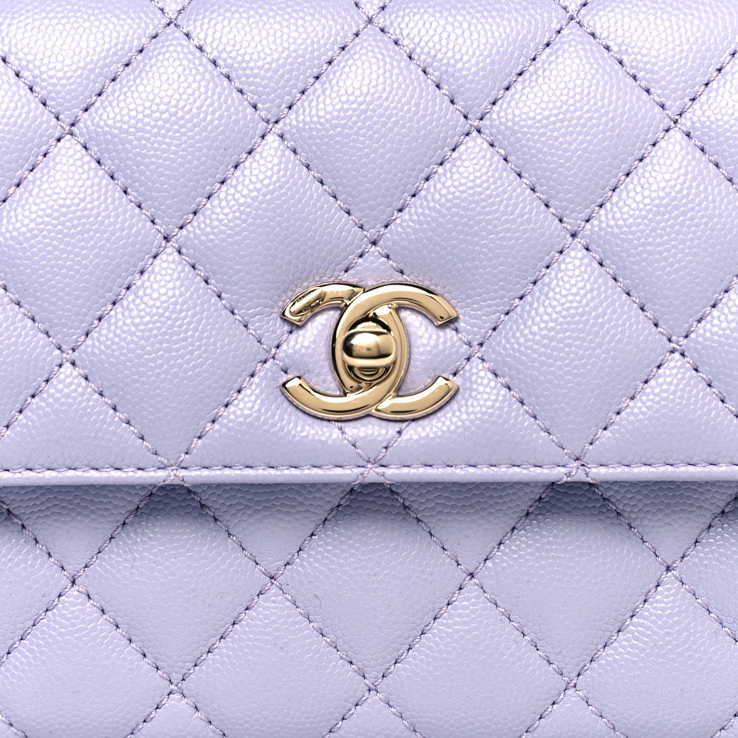 Chanel Caviar Quilted Mini Coco Handle Flap Light Purple 7 of 9