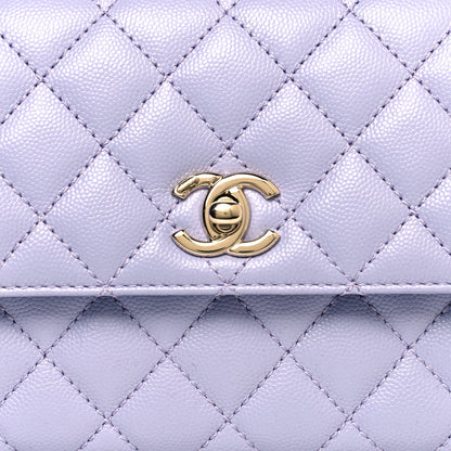 Chanel Caviar Quilted Mini Coco Handle Flap Light Purple 7 of 9