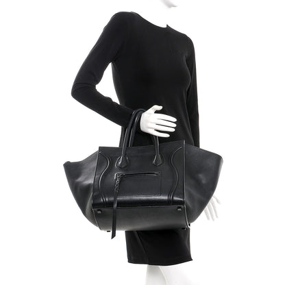 Celine Supple Calfskin Medium Phantom Luggage Black 2 of 9
