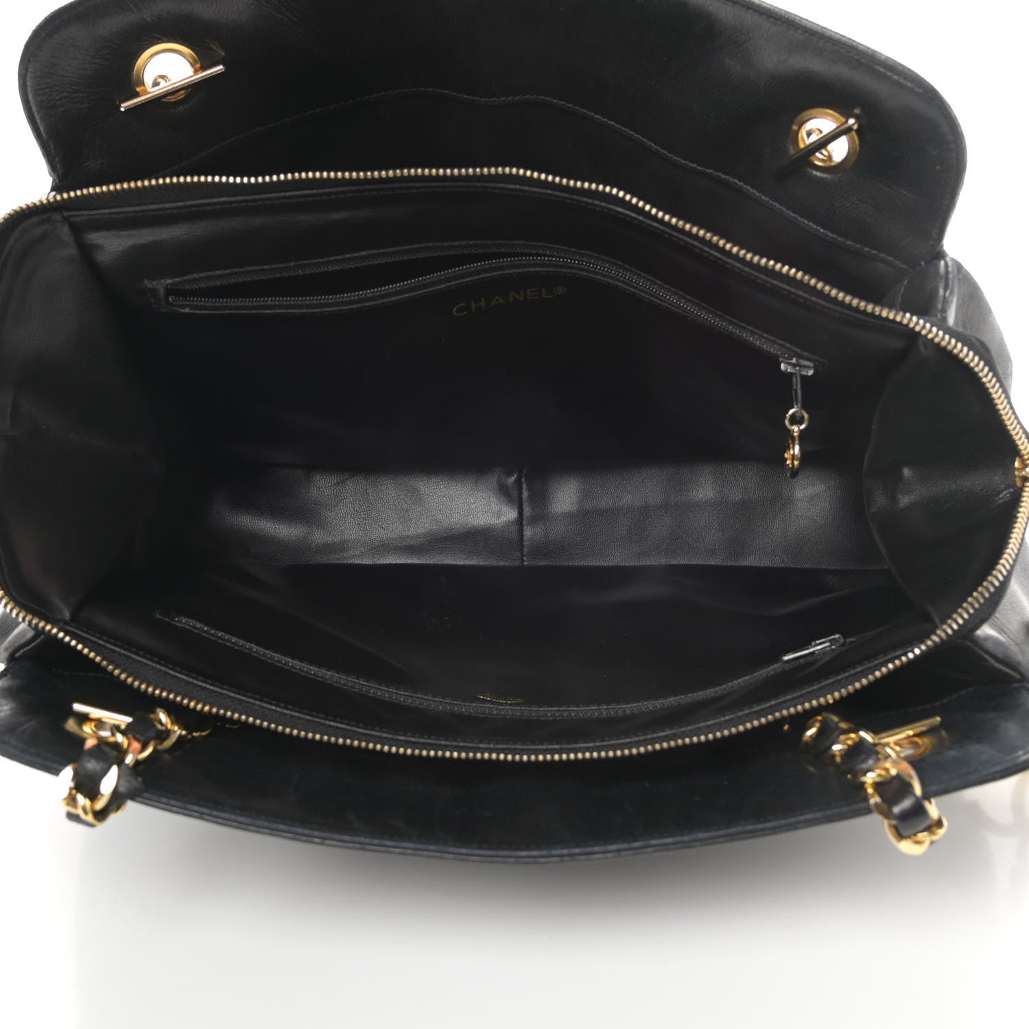 Chanel Lambskin Quilted Shopping Tote Black 5 of 18