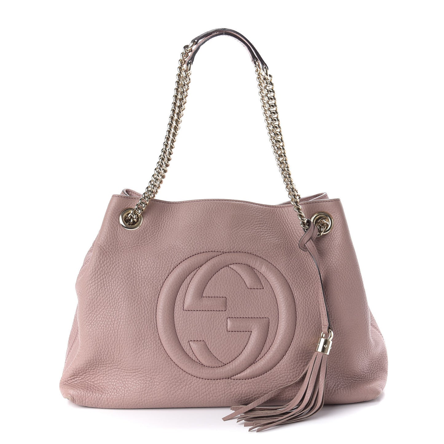 Pebbled Calfskin Medium Soho Chain Shoulder Bag Dark Cipria