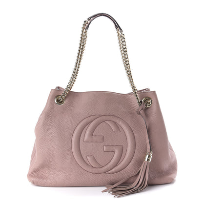 Gucci Pebbled Calfskin Medium Soho Chain Shoulder Bag Dark Cipria 1 of 10