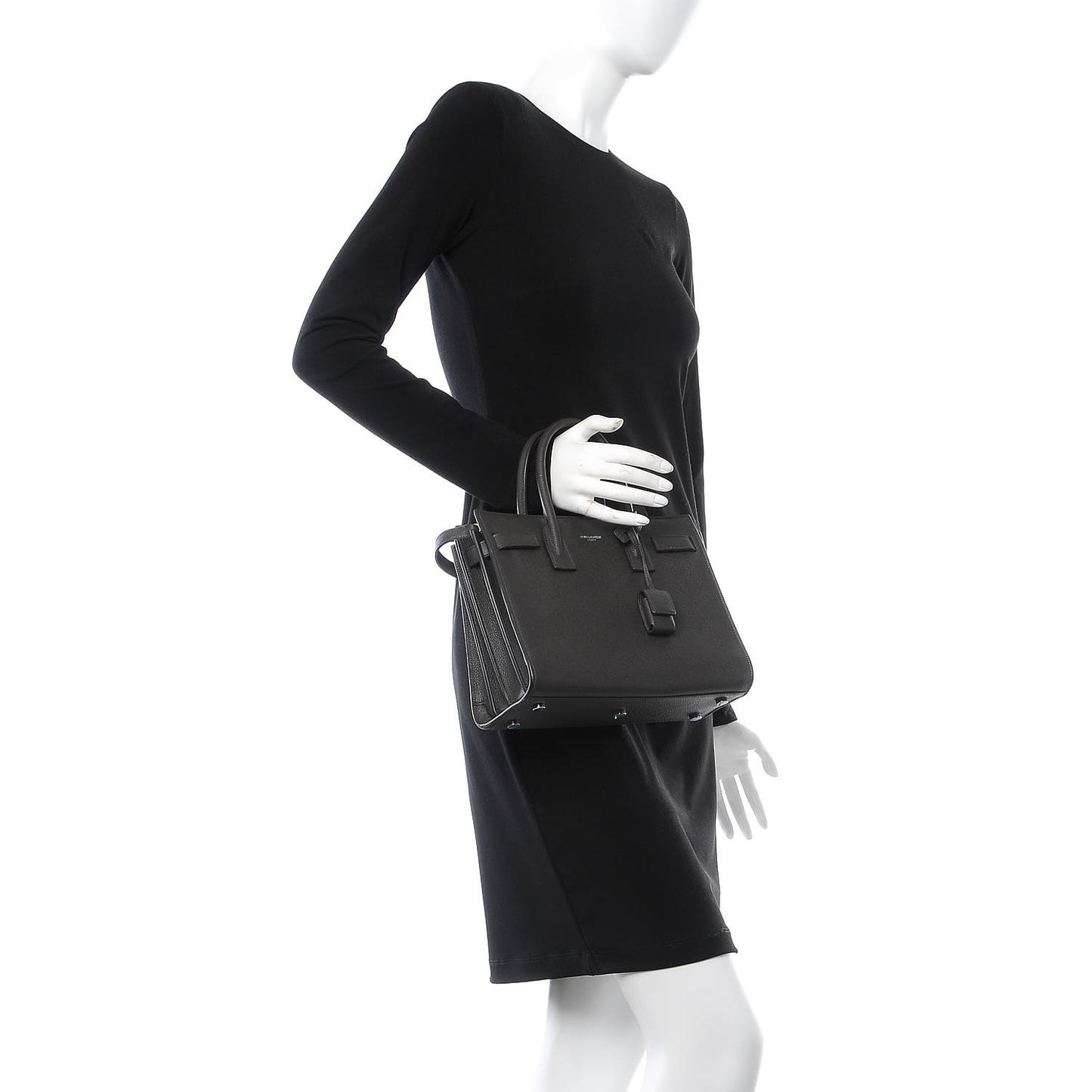 Grained Calfskin Baby Sac De Jour Coal