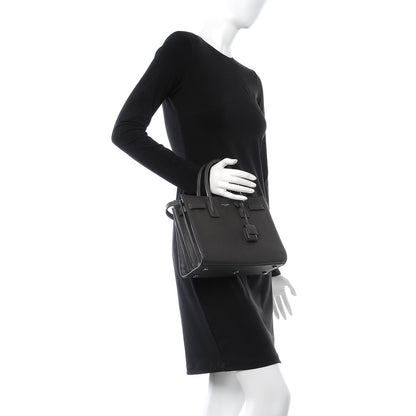 Saint Laurent Grained Calfskin Baby Sac De Jour Coal 2 of 12