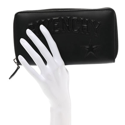 Givenchy Calfskin Logo Star Embossed Zip Around Wallet Black 2 of 8