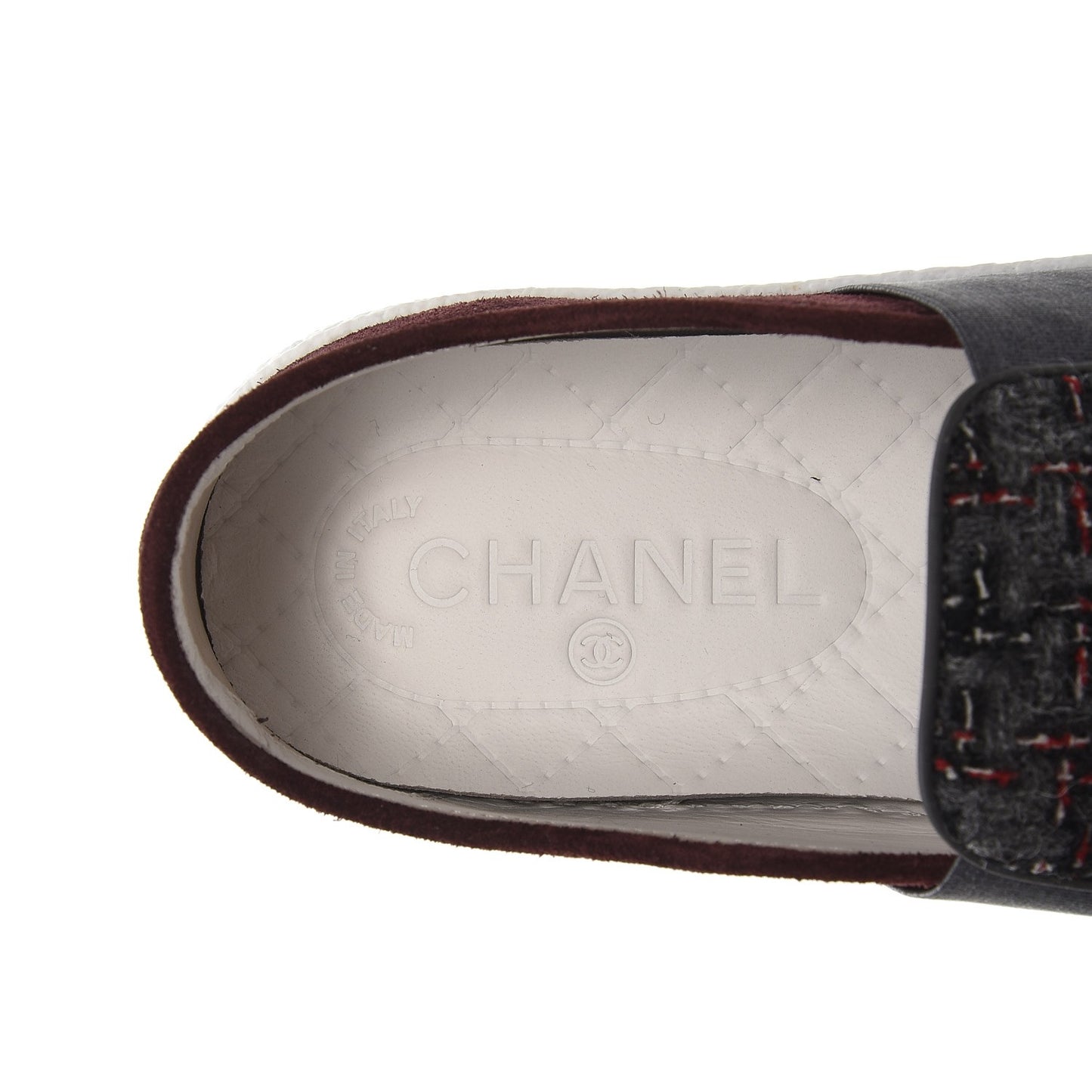 Suede Tweed Sneakers 37.5 Burgundy