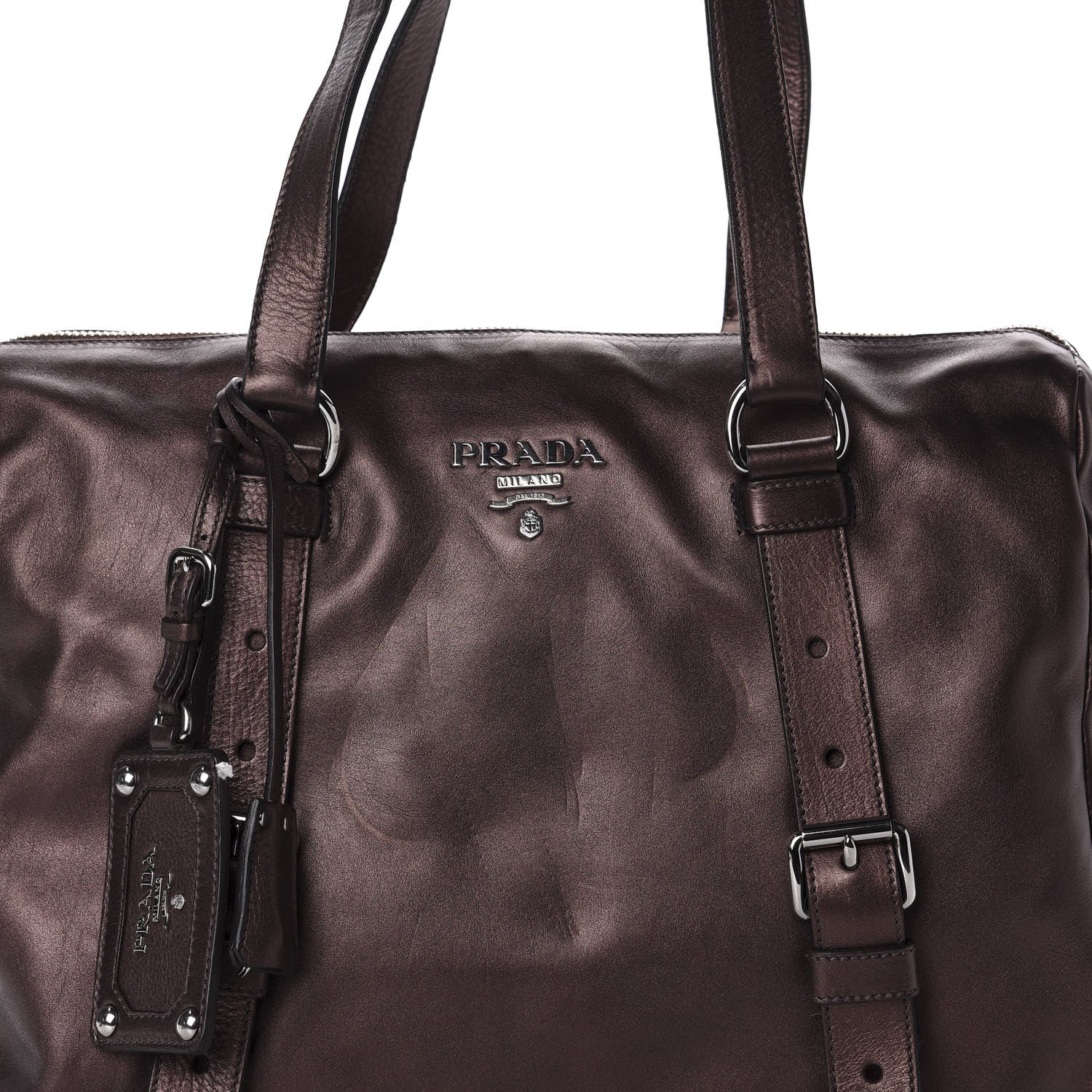 Prada Vitellino Mordo Bauletto Tote Antico Mordore 11 of 11