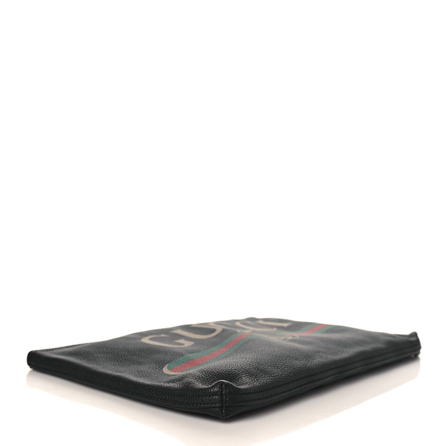 Gucci Pebbled Calfskin Large Logo Portfolio Clutch Black 3 of 7