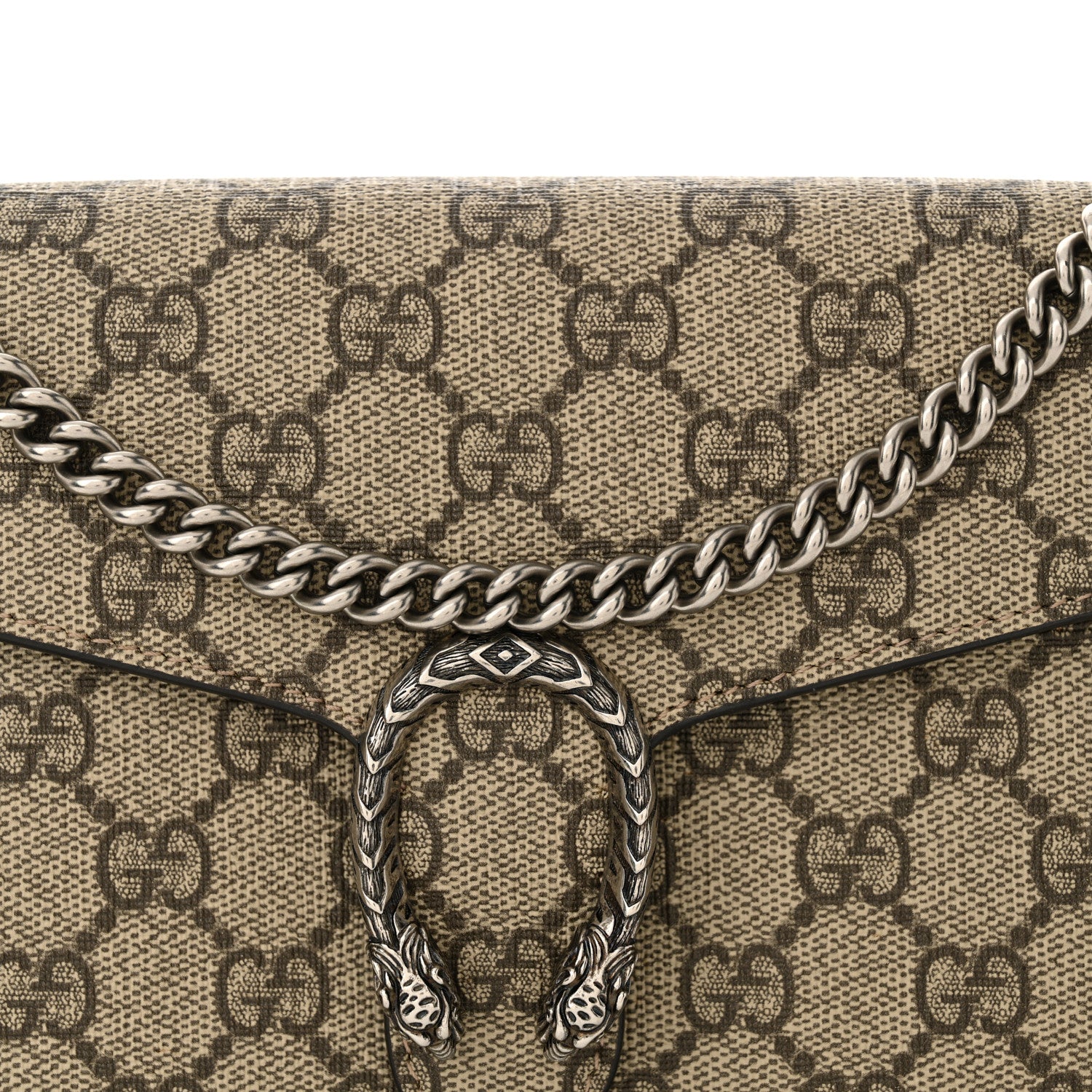 Gucci GG Supreme Monogram Mini Dionysus Chain Wallet Beige Taupe 8 of 10