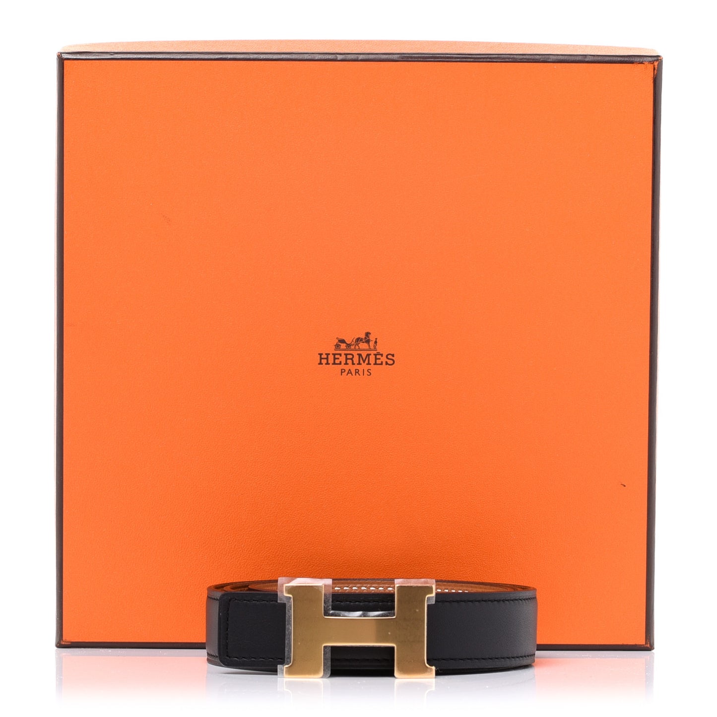 Swift Epsom 24mm Mini Constance H Belt 80 Black Gold